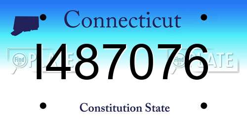 I487076 Connecticut License Plate