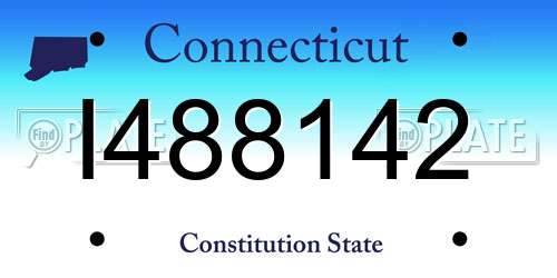 I488142 Connecticut License Plate