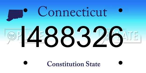 I488326 Connecticut License Plate