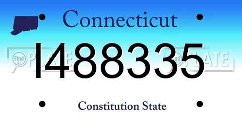 I488335 Connecticut License Plate