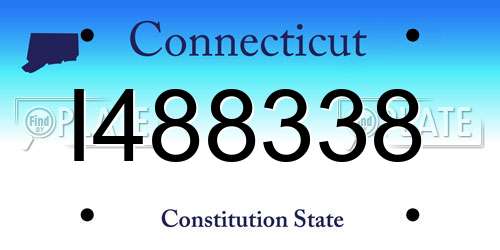 I488338 Connecticut License Plate