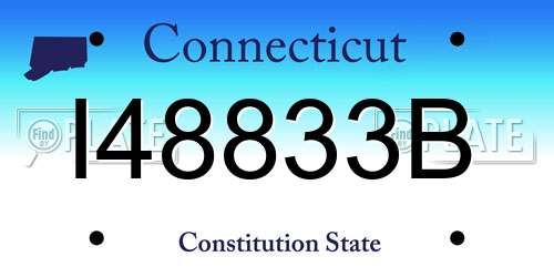 I48833B Connecticut License Plate
