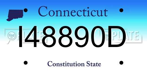 I48890D Connecticut License Plate