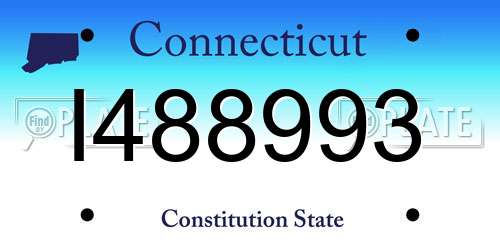 I488993 Connecticut License Plate