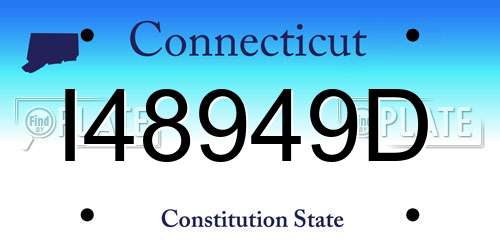 I48949D Connecticut License Plate
