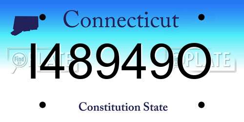 I48949O Connecticut License Plate