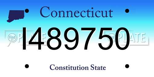I489750 Connecticut License Plate