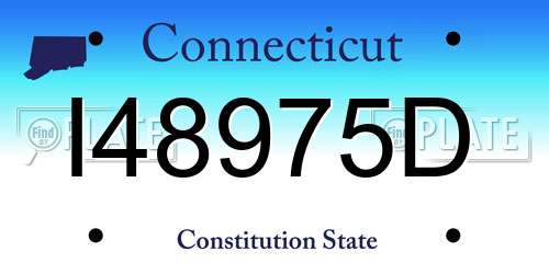 I48975D Connecticut License Plate