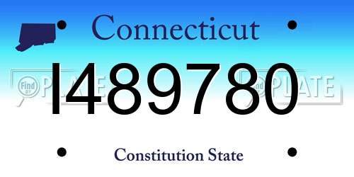 I489780 Connecticut License Plate