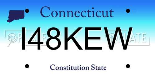 I48KEW Connecticut License Plate