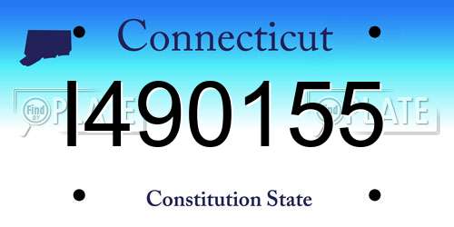 I490155 Connecticut License Plate