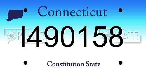 I490158 Connecticut License Plate