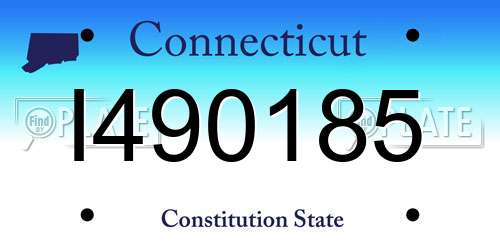 I490185 Connecticut License Plate