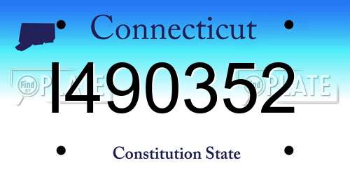 I490352 Connecticut License Plate