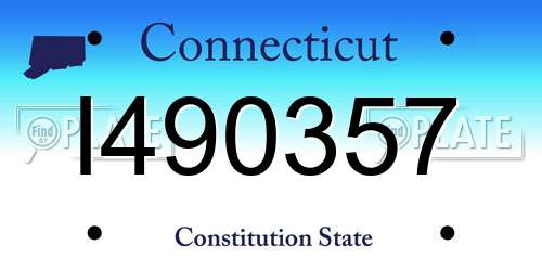 I490357 Connecticut License Plate