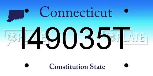I49035T Connecticut License Plate