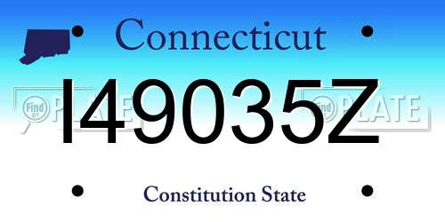 I49035Z Connecticut License Plate