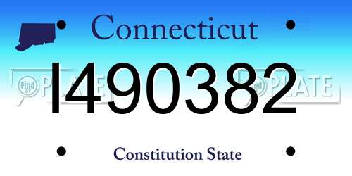 I490382 Connecticut License Plate