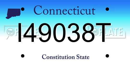 I49038T Connecticut License Plate