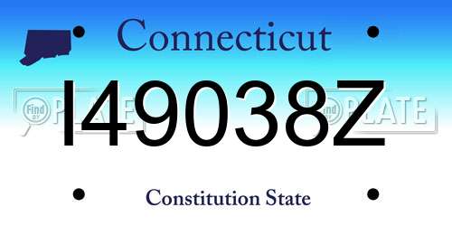I49038Z Connecticut License Plate