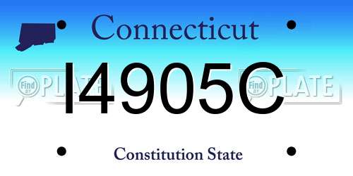 I4905C Connecticut License Plate