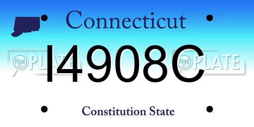 I4908C Connecticut License Plate
