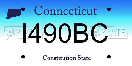 I490BC Connecticut License Plate