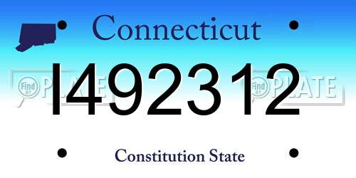 I492312 Connecticut License Plate
