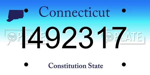 I492317 Connecticut License Plate