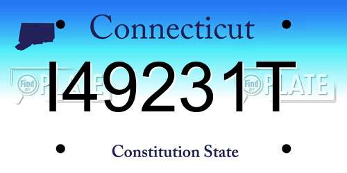 I49231T Connecticut License Plate