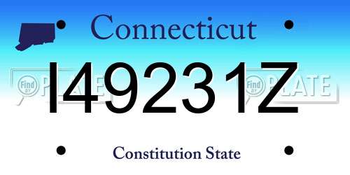 I49231Z Connecticut License Plate