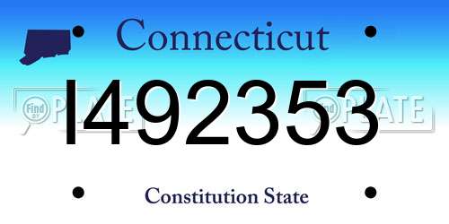 I492353 Connecticut License Plate