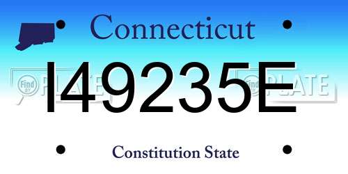 I49235E Connecticut License Plate