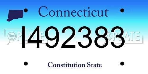 I492383 Connecticut License Plate
