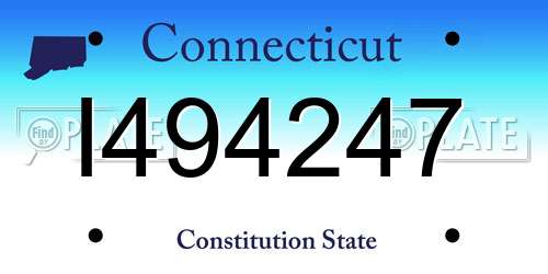 I494247 Connecticut License Plate