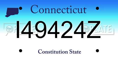 I49424Z Connecticut License Plate