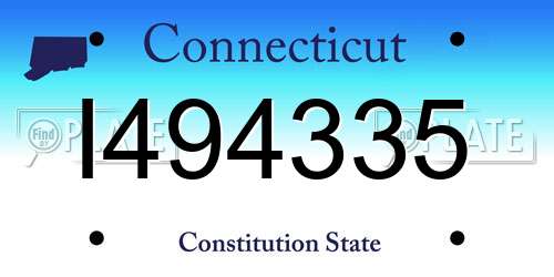 I494335 Connecticut License Plate