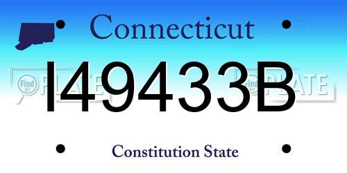 I49433B Connecticut License Plate