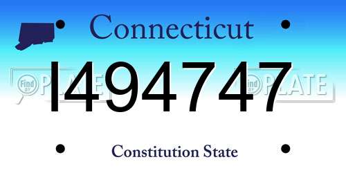 I494747 Connecticut License Plate