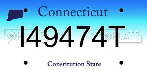 I49474T Connecticut License Plate