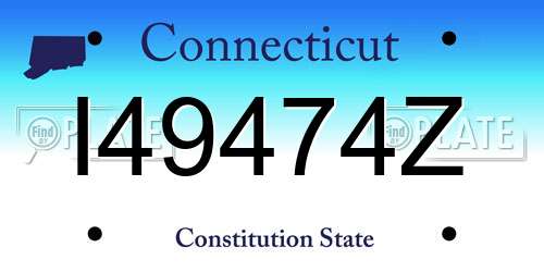 I49474Z Connecticut License Plate