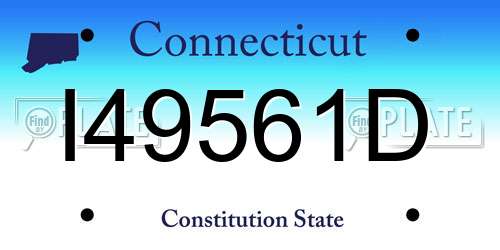 I49561D Connecticut License Plate
