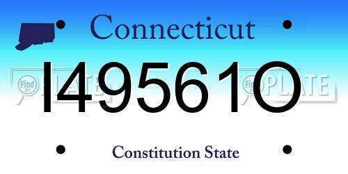 I49561O Connecticut License Plate