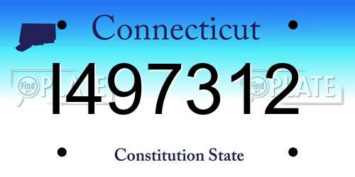 I497312 Connecticut License Plate