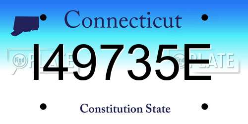 I49735E Connecticut License Plate
