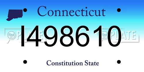 I498610 Connecticut License Plate