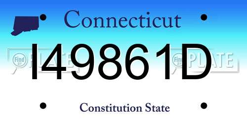I49861D Connecticut License Plate