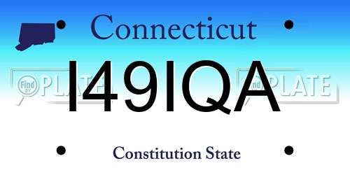 I49IQA Connecticut License Plate