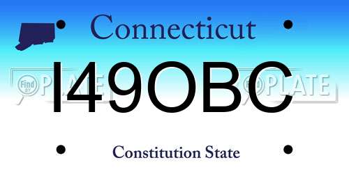 I49OBC Connecticut License Plate