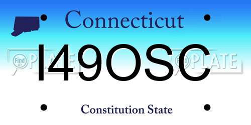 I49OSC Connecticut License Plate